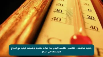 رطوبة مرتفعة.. تفاصيل طقس اليوم بين حرارة نهارية وشبورة ليلية مع أمواج متوسطة في البحر